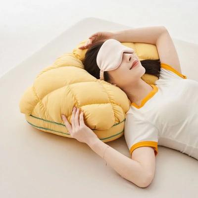 Pineapple Bun Pillow, Fluffy Quilted Bed Pillow, Cooling Marshmallow-Soft Pillow for Adults Bedroom Dorm Bed Sleeping Couch Lounging