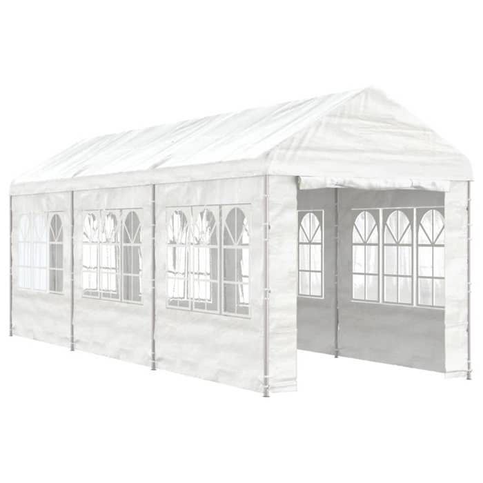 VidaXL Belvédère avec toit blanc 6,69x2,28x2,69 m polyéthylène, tente de fête, chapiteau, abri à auvent, pavillon, tente 3155479