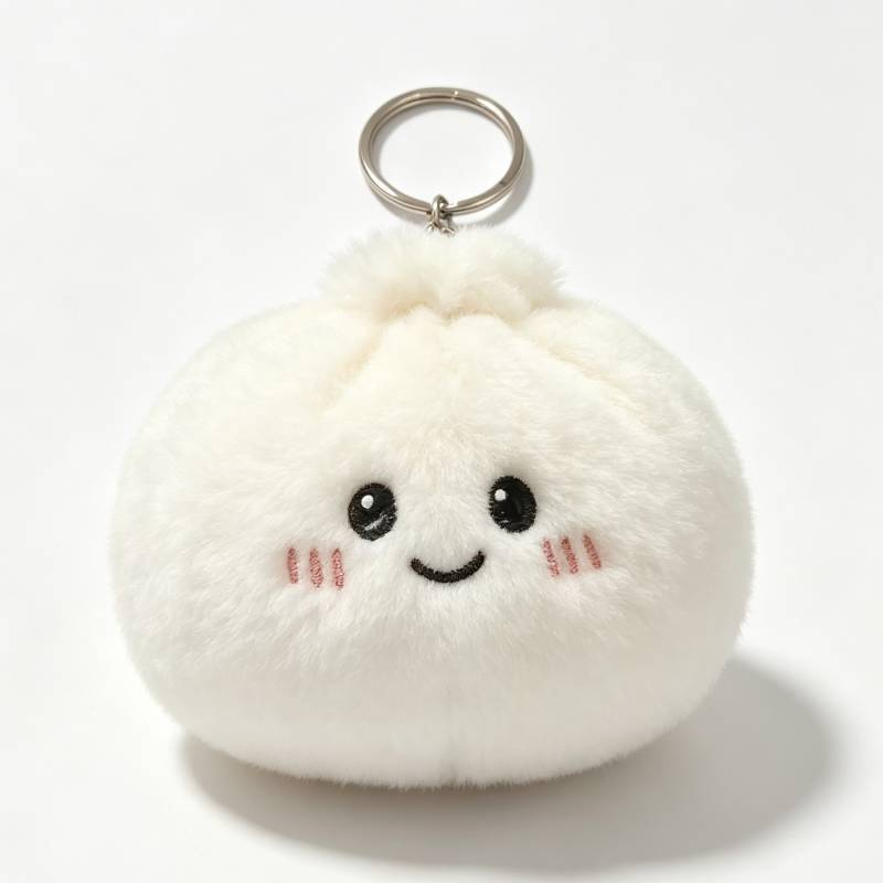 Foodshaped Plush Baozi Stress Ball With Keyring For Office And Home Use