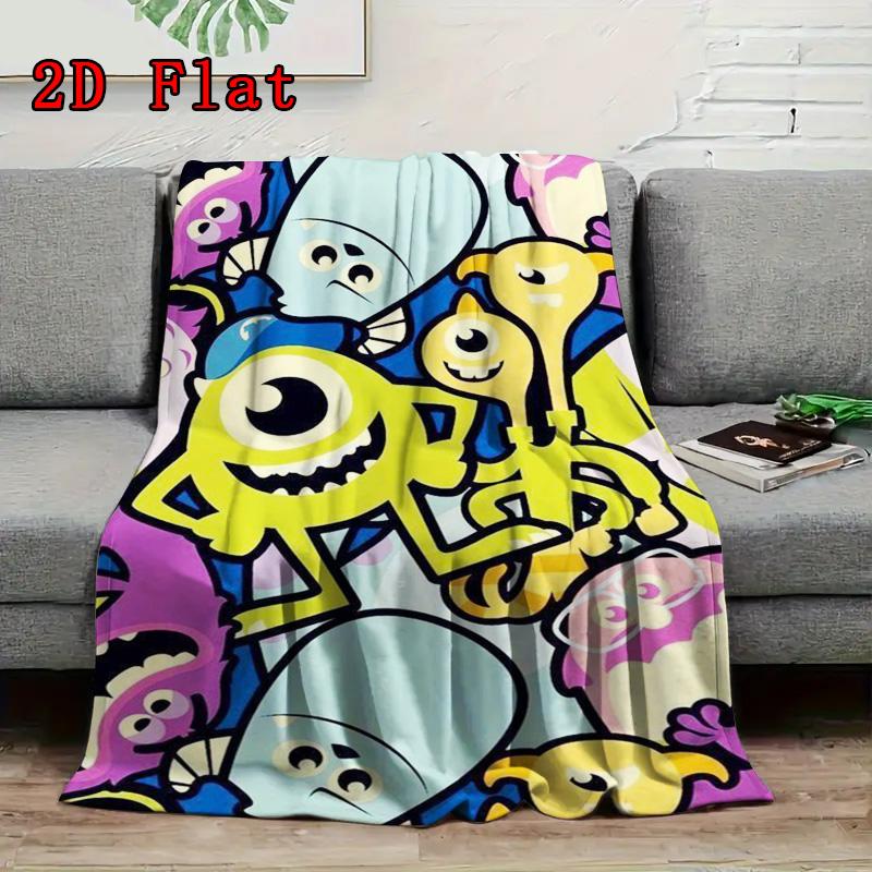 Monsters Mike Wazowski 2D Flat Pattern Flannel Blanket High Quality All Seasons Warmth and Comfort Perfect for Christmas Gifts.NMT0928250
