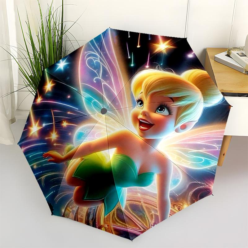 

Tinker bell Themed Travel Umbrella-8 Ribs Automatic Opening and Closing, Portable Folding Design, Compact and Stylish Umbrella Suitable for
