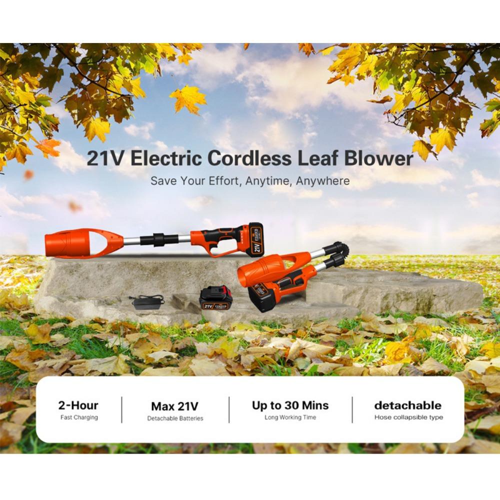Rechargeable Cordless Lithium-Ion Blower – Foldable, High-Power Electric Tool for Leaf Blowing, Snow Clearing, and Dust Removal