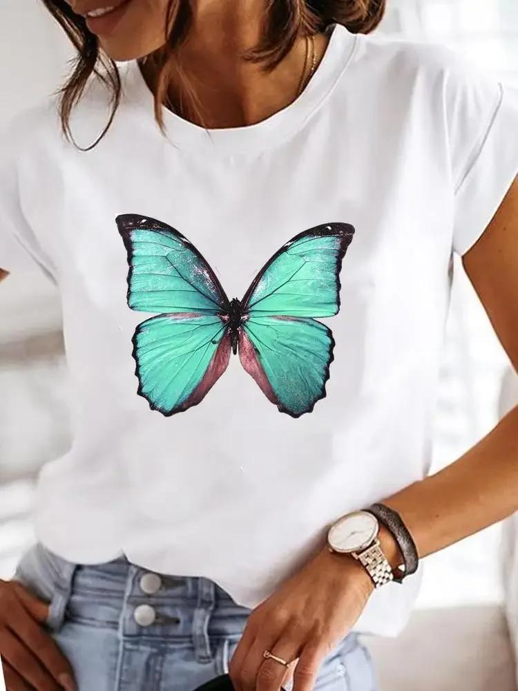 Casual Cotton Ladies Fashion Female Graphic Tee Short Sleeve Women Love Heart Trend Sweet Print Summer T Clothing T-shirts 2024