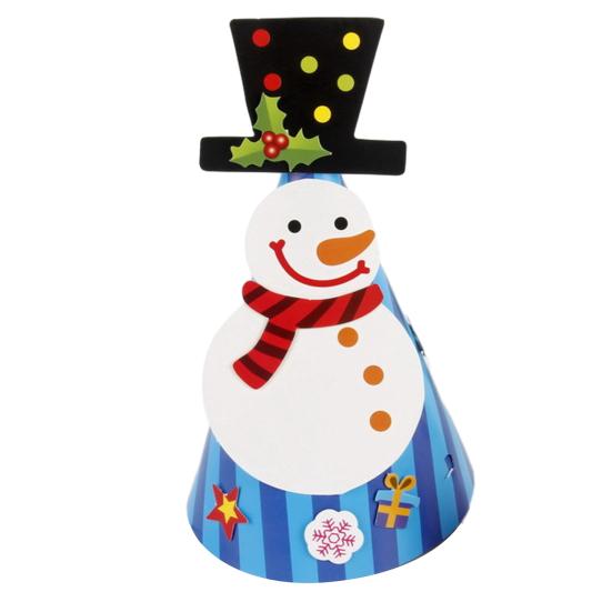 jijijing Christmas Party Hat for Kids Adults, Tree Reindeer Santa Snowman Paper Cone Birthday Supplies D