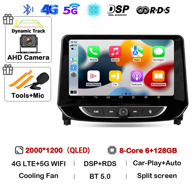 Android 14 Carplay Auto 4G+WIFI Car Radio For Chevrolet Tracker 4 2019 2020 2021 2022 Multimedia Stereo Video Player GPS Audio