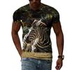 Summer Fashion Animal Zebra Pattern Men's T-shirt Casual Print Hip Hop Harajuku Personality T-shirt Round Neck Short Sleeve Top