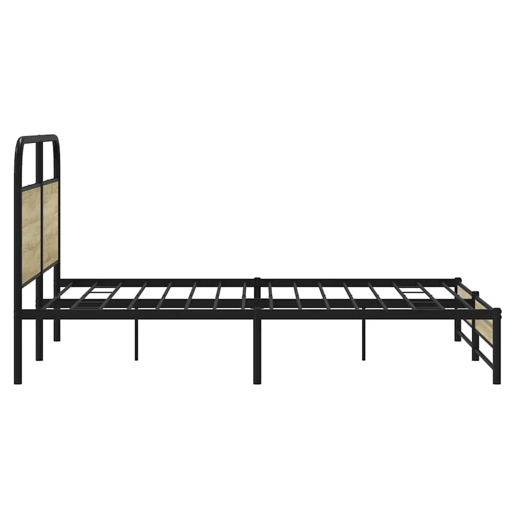 Bed Frame without Mattress 150 x 200 cm Sonoma Oak Wood Based Panel