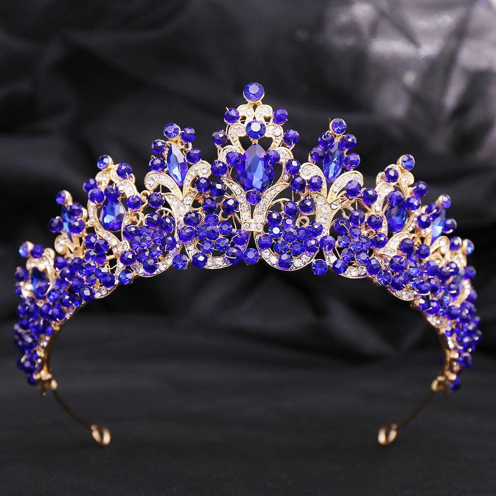 European Crystal Diamond Handmade Gypsophila Hair Accessories Headband Baroque Beaded Beauty Leaf Bridal Crown