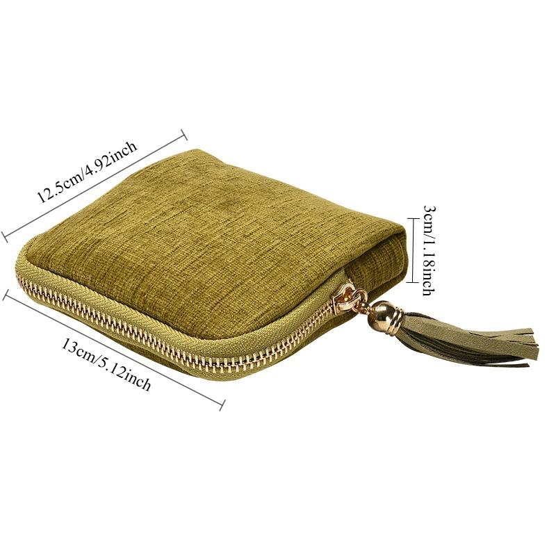 1pcs Tassel Storage Jewelry Pouch Bracelet Bangle Necklace Ring Organizer Metal Zipper Portable Jewelry Storage Bag