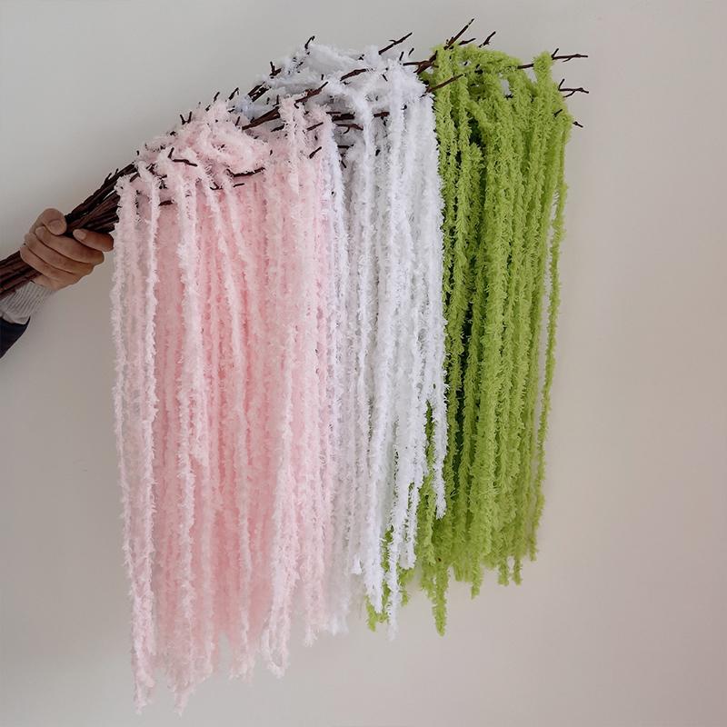 1PC Wool Wedding Decor Accessories Artificial Plants Soft Decoration Solid Party Simulated Long Spike Flower Wedding