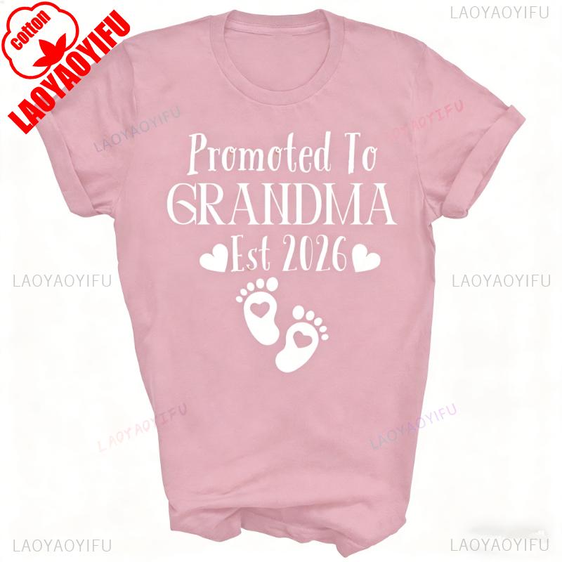 Lustige T-Shirts Oma Gegründet 2026 Unisex Shirt Geschenk Einfache Buchstaben Grafik-T-Shirts Pendler Allmatch Lässige Oberteile T-Shirt Kurzes T-Shirt