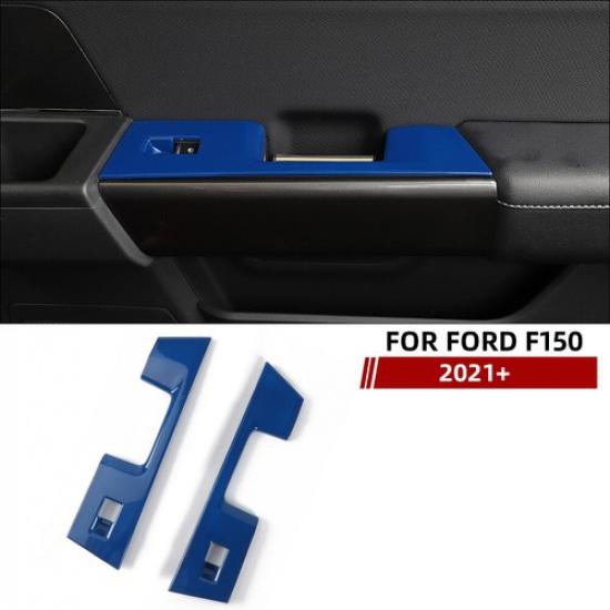 Inner Rear Door Window Lift Switch Panel Trim Cover For Ford F150 - Blue