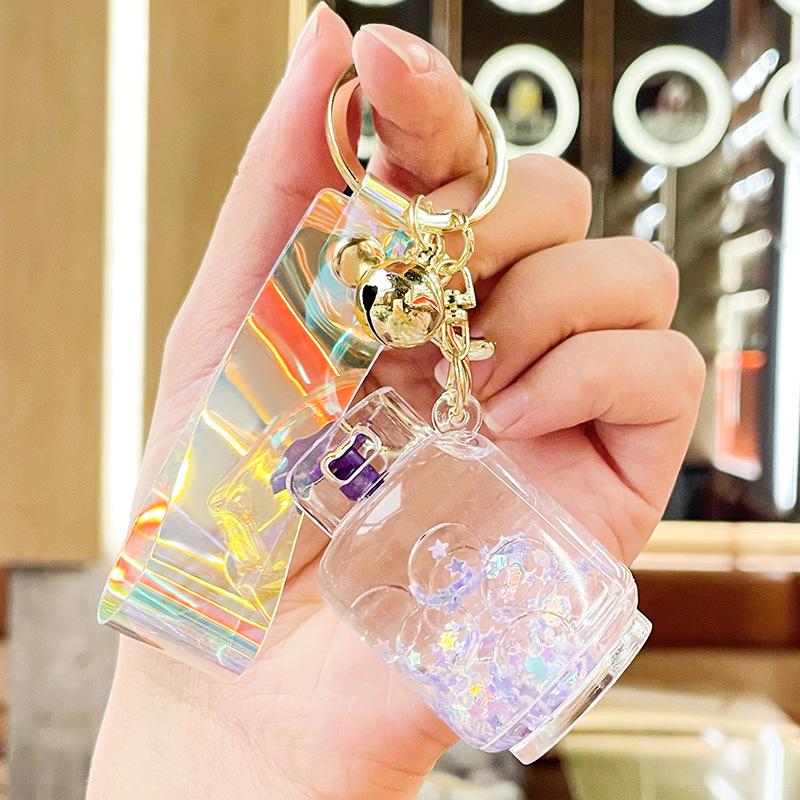 Luminous Acrylic Gas Tank Quicksand Keychain Pendant - Small Gift Decoration