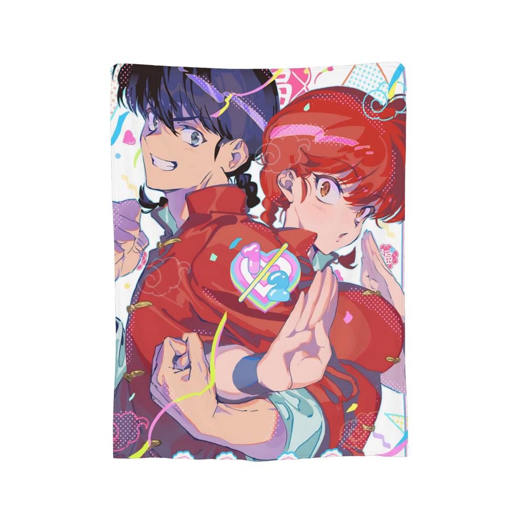 Anime Ranma And Akane Tendo Blanket Fleece Spring/Autumn  Portable Soft Throw Blanket for Bedding Couch Bedspread