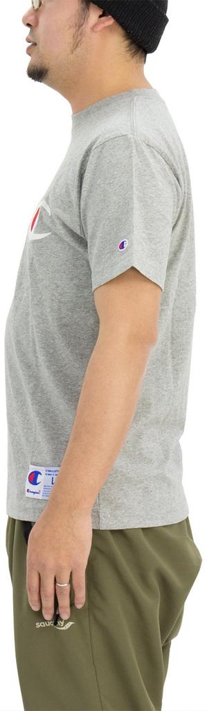 Champion Short Sleeve Classic Jock Big C Logo Oxford Size S Men's T-Shirt, Tag, Embroidery, Gray, (C3-F362)