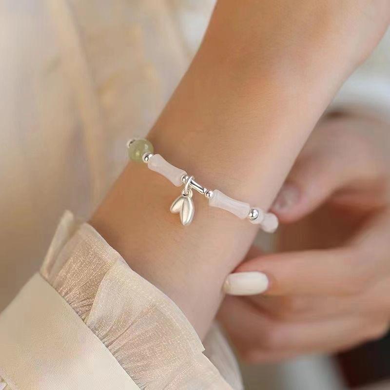 

Китайский бамбуковый браслет бамбуковый лист кулон нишевый дизайн антикварный браслет персонализированная модная бижутерия