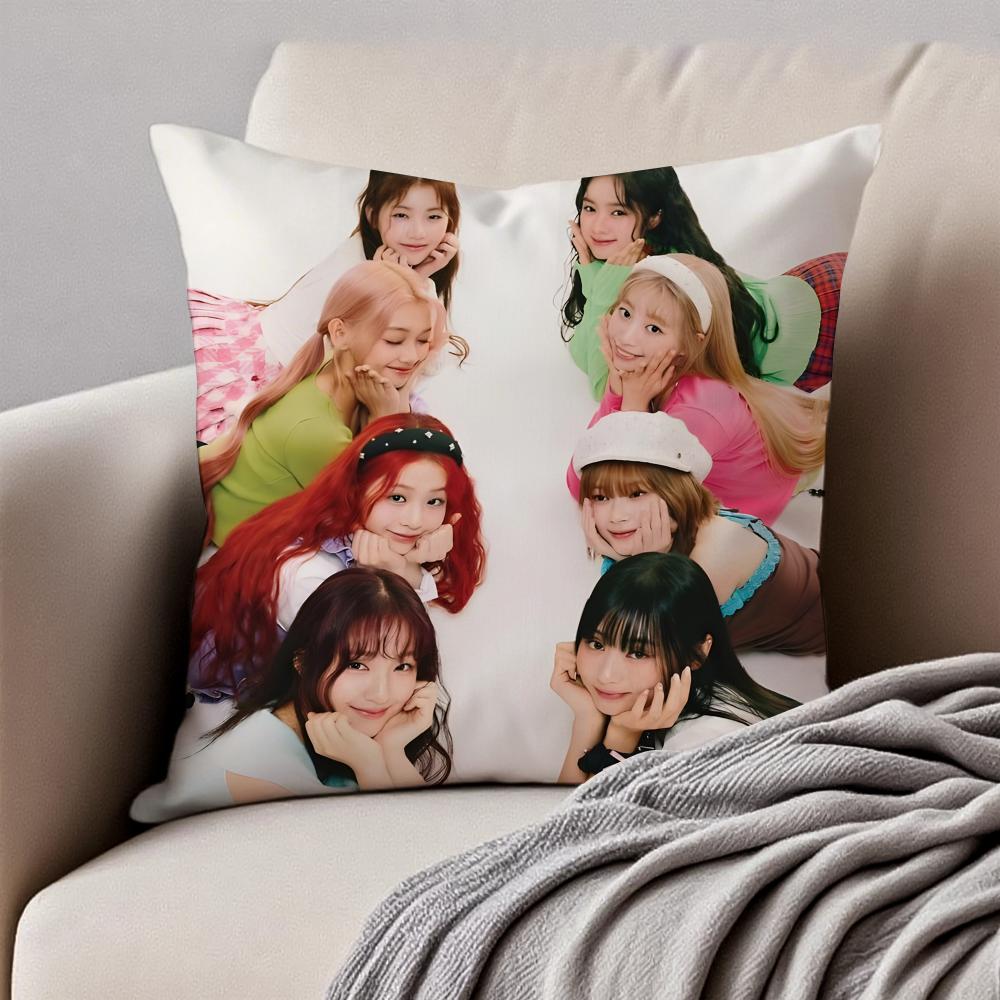 Kpop Korean Girl Group GGirls Generation Cushion Cover Pillowcase Antidustmite Invisible Zipper Short Plush Sofa Cushion