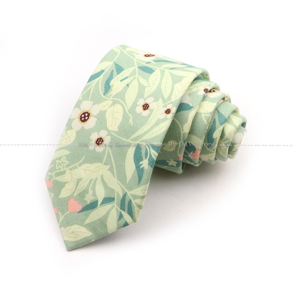 New Chic, Blumenkrawatte, 100 % Baumwollkrawatte, für Männer, helle Farbe, lässige schmale Krawatte, Hochzeitsfeier