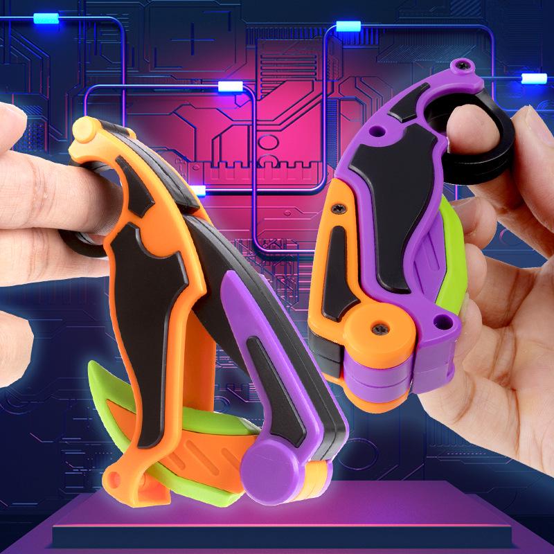 Luminous Folding Gravity Claw Knife 4.0: 3D Printed Retractable Radish Decompression Toy