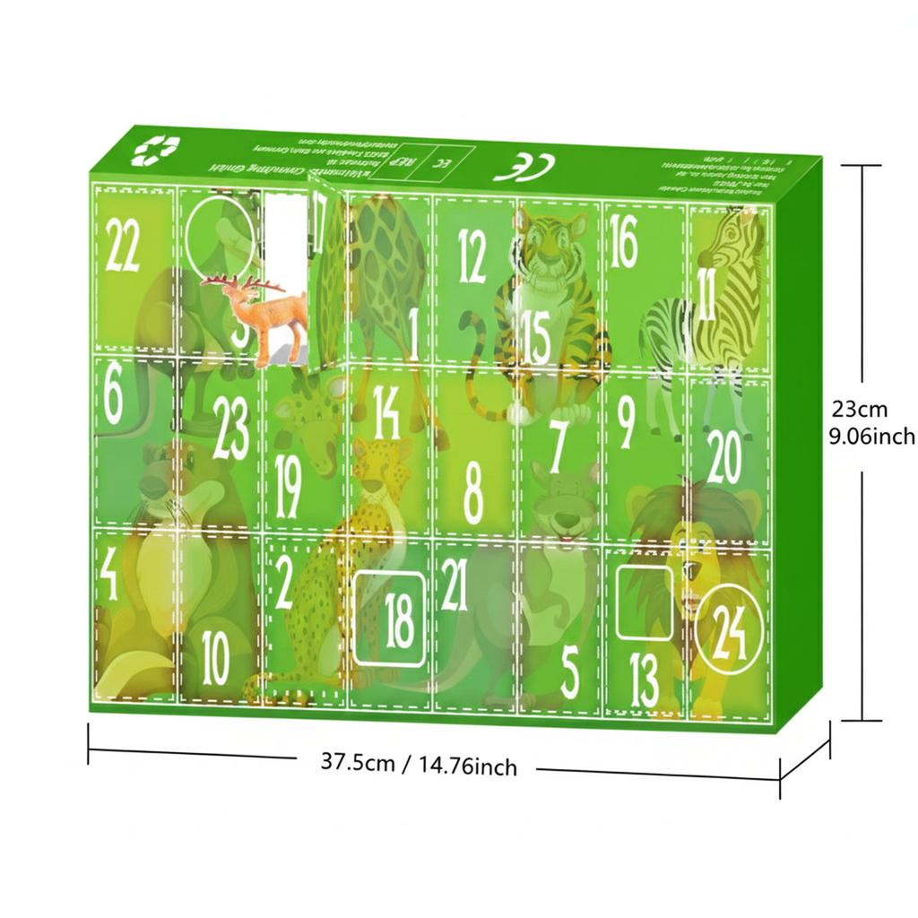 Christmas Countdown Calendar Box 24 Days Animal Theme Educational Toy for Kids Development Gift