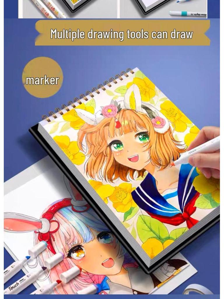 A4 Marker Sketchbook for Anime Art - Professional Hand-Drawn Blank Notebook