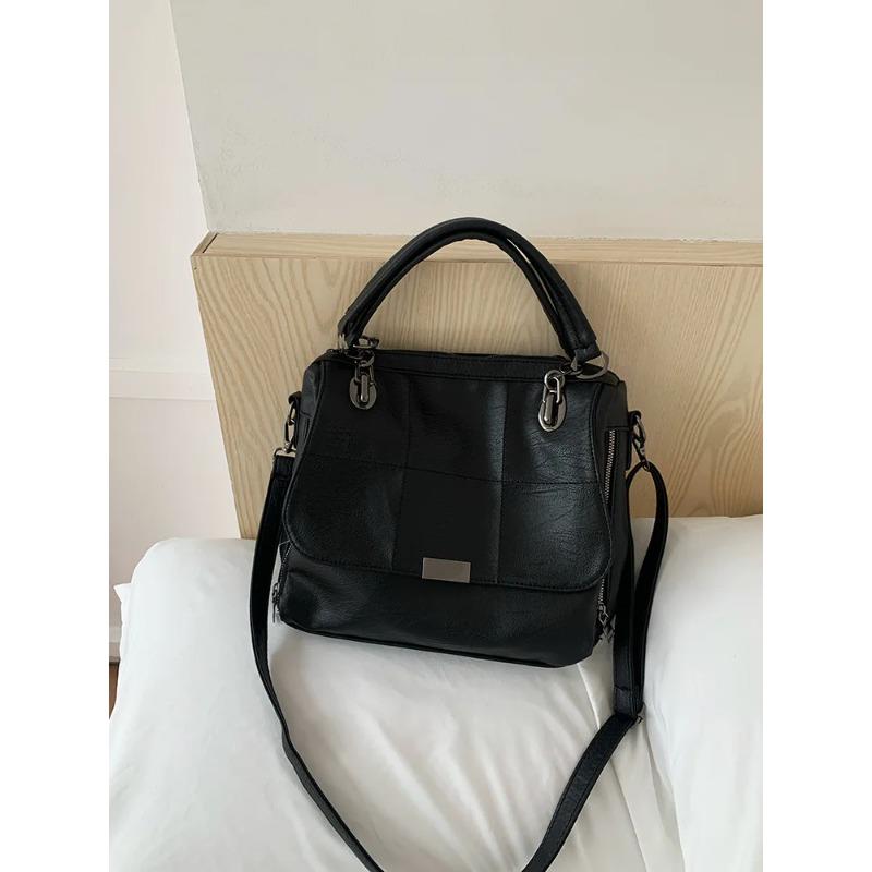 

Luxury Designer Lage Capacity Women Tote Bag Casual Commuting Female Shoulder Bag High Quality PU Leather Crossbody Bag 27X10X23CM чорний