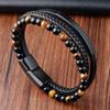 Charm Braid Rope Bracelet For Men Stainless Steel Magnetic Buckle Genuine Leather Bracelets & Bangles Male Female Jewelry