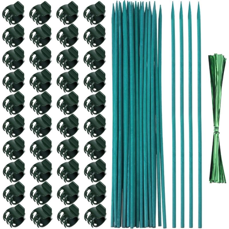 Garden Plant Stakes With Clip Heavy Type Plastic Support Poles For Climbing Vine Flowers Regulable Length Outdoor Use