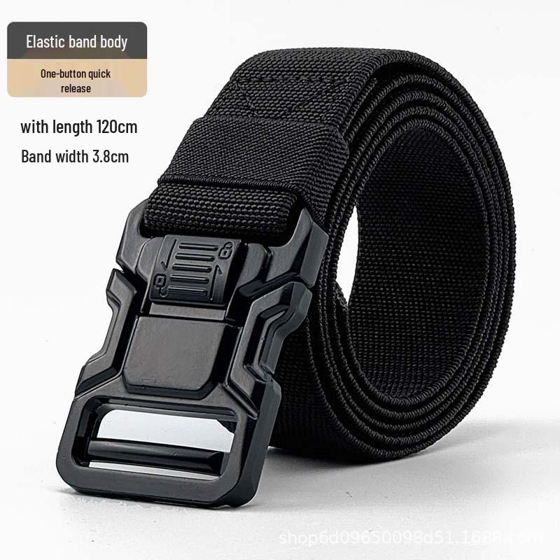 Men's Adjustable Leather Tactical Belt: Elastic, Versatile, Casual, Outdoor Training, Workwear
