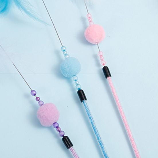 Kitten Wand Comfortable Grip Enhance Emotion Bite Resistant PVC Cats Fishing Pole Feather Toy for Holiday