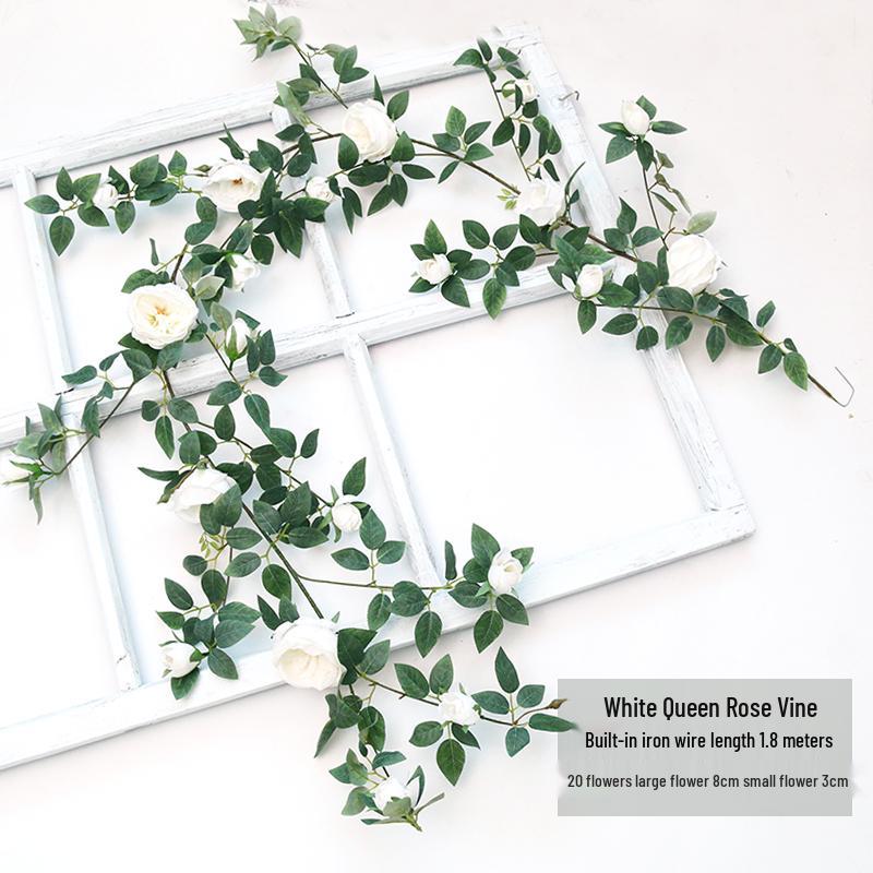 Silk Rose Vine Artificial Flower Chain for Living Room Decor