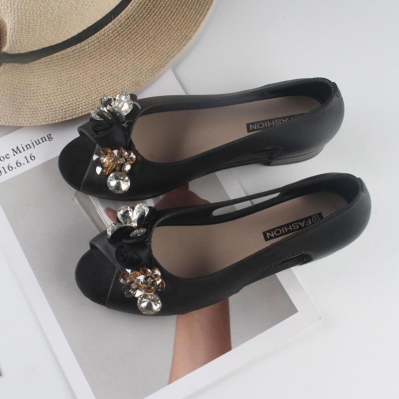 Yuzhihao Women s Fashion Summer Flat  Chunky Heel Sandals - Outdoor Solid Color Slip-on with Heel Cover 36