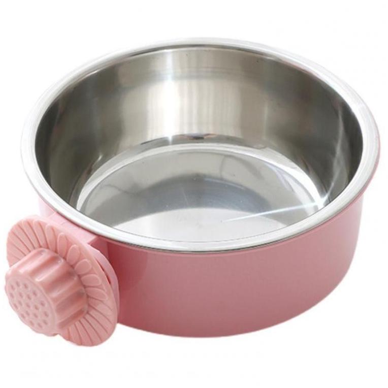 3 Colors Pet Cage Bowl 2-in-1 Pet Feeding Tool Portable Cat Dog Food Dispenser  Rabbit