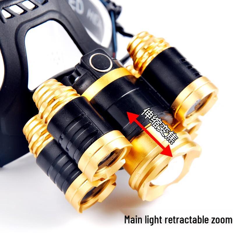 SHENYU Rechargeable 5-Head LED Headlamp with Motion Sensor