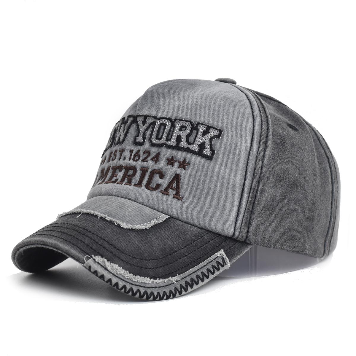 

Unisex Vintage Baseball Cap Washed Cotton Black Letter Embroidery Hat for Men Women Casual Outdoor Sports