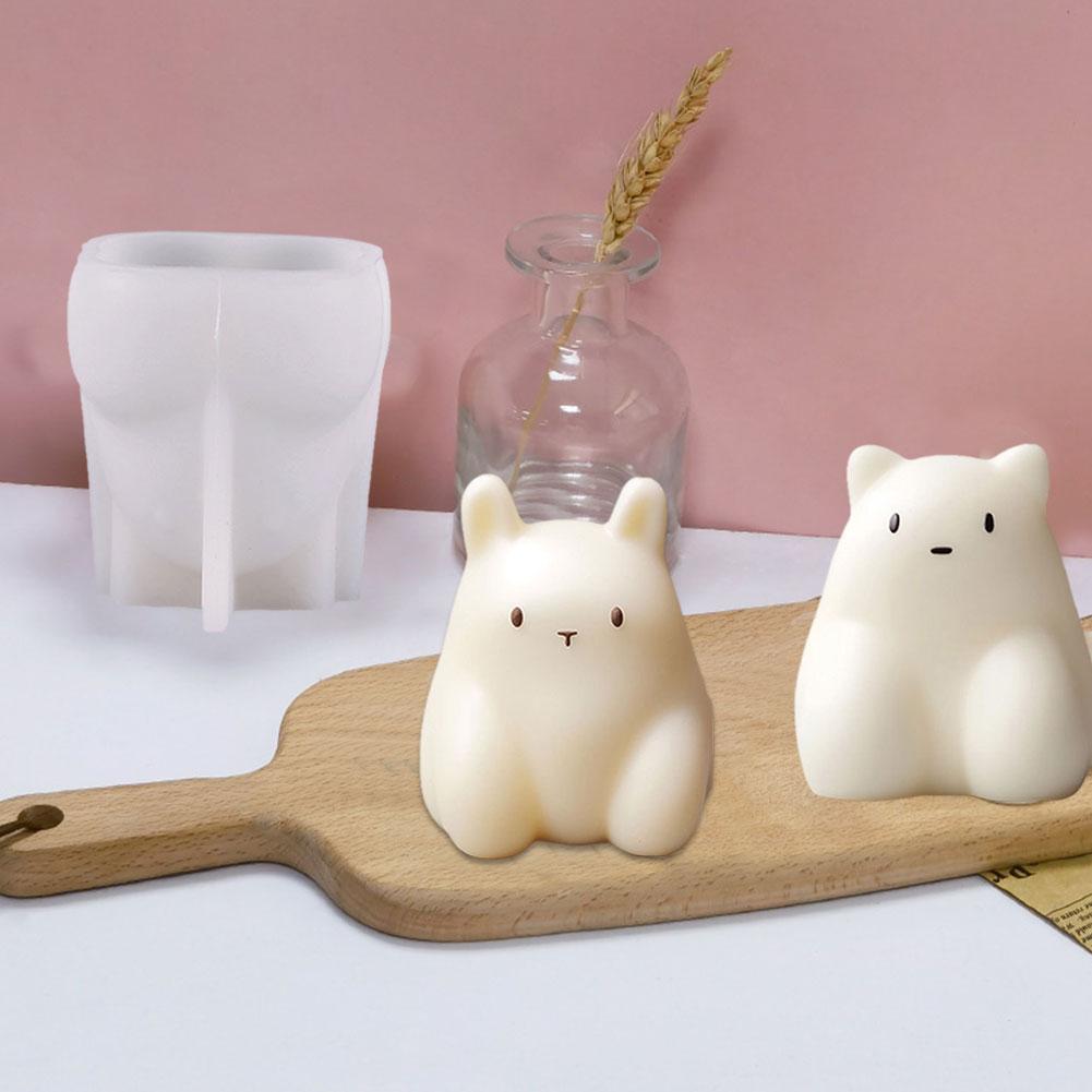 Cat Bear Milk Pudding Silicone Mold Halloween Jelly Bowl Cake, White Cold Ice Powder Mold For Cake Decoration, Cake Accesso U9E6