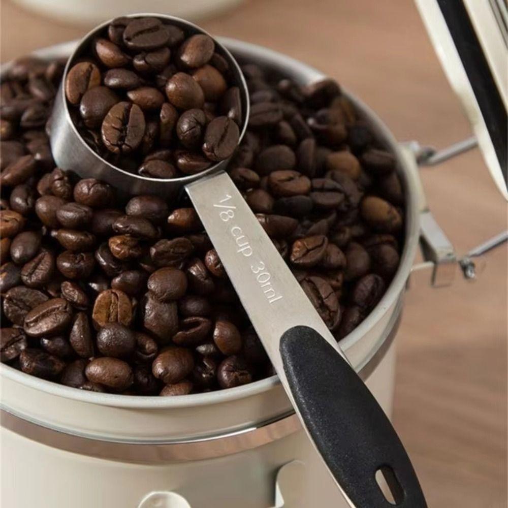Stainless Steel Measuring Spoon Round Shape Coffee Scoops Food Grade Powder Spoon  Teas