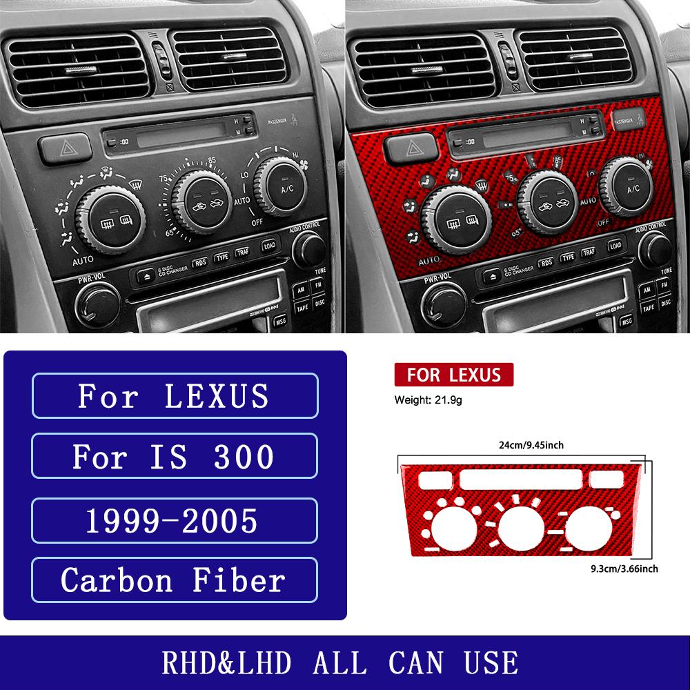 For Lexus IS IS300 1999-2005 Carbon Fiber Central Air Conditioning Control Panel Car Accessories Interior Decorative Stickers