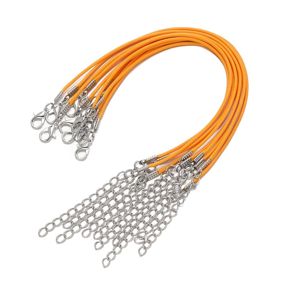 10pcs/Lots 1.5/2mm PU Leather Bracelet Cord  Kit Wax-Coated Braided Strings With Charms for Bracelet Jewelry Making Supplies