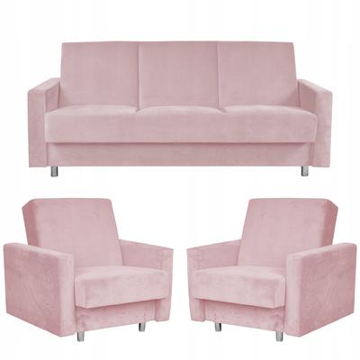 Lounge Furniture Set Alicja Sofa Bed Armchairs Pink