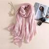 Head Wrap Women Plain Scarf Linen Plus Size Hijab New Female Sunscreen Shawl