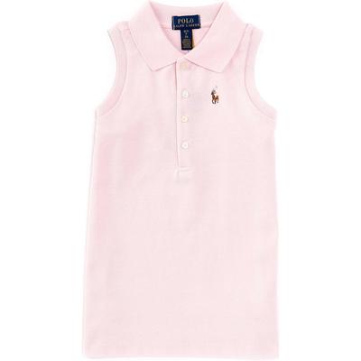 Polo Einfarbiges Knopf Ärmelloses Poloshirt Kinder Tops Hellrosa 313935086-001