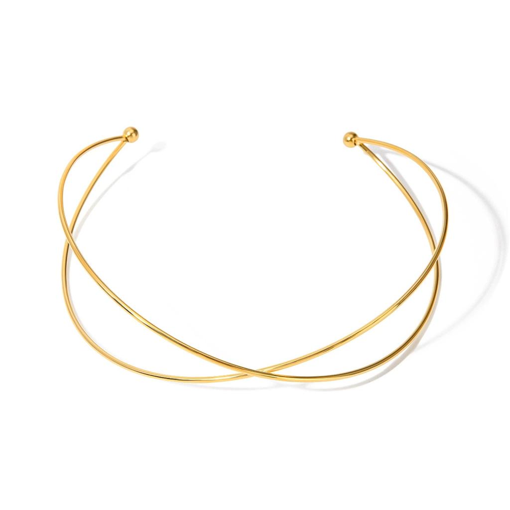 Yori Exquisite Simple Line Cross Open Bracelet Bangle Women Trendy Summer Charm Gold Silver Color Jewelry