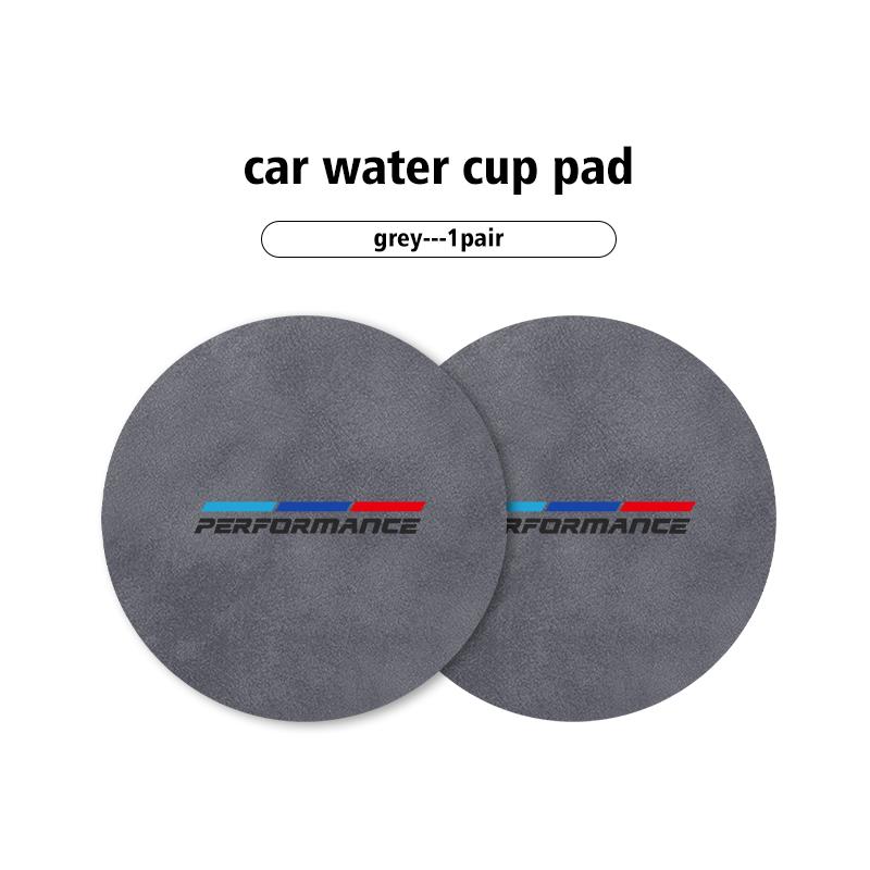 2pcs Suede Car Coaster Water Cup Drink Holder Anti-Slip Pad For BMW X1 X3 X4 X5 X7 G20 G38 F20 F39 F48 E46 E60 E36 E39