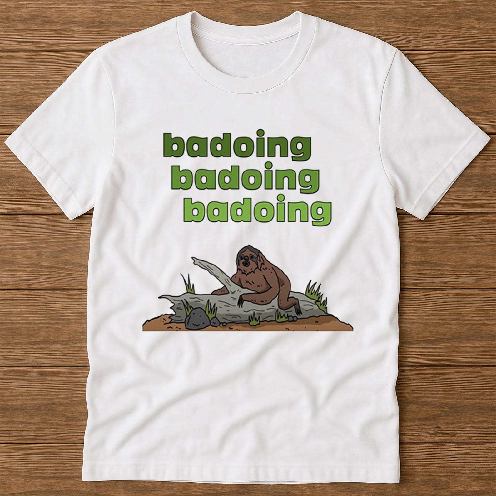 Sasquatch Badoing The Big Lez Show Bigfoot Funny Cult Gift Tee T-Shirt 1413 L
