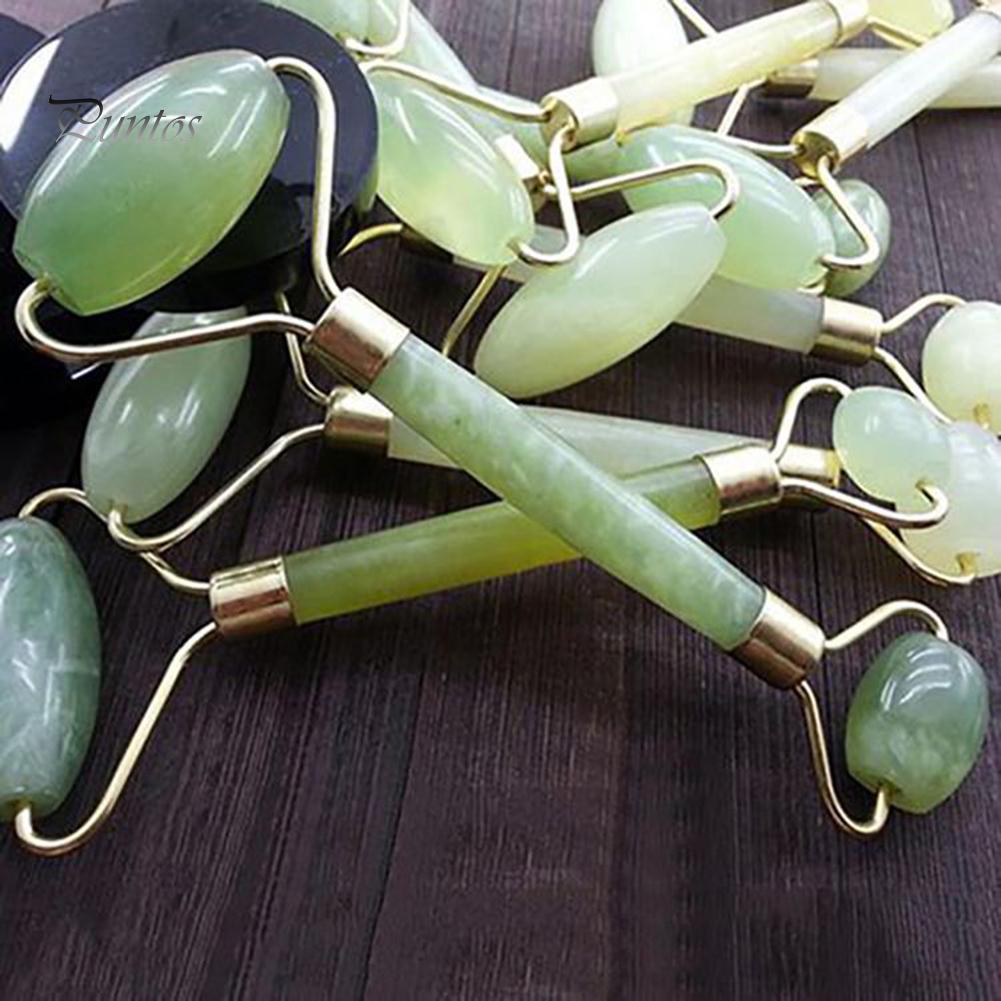 Puntos Kosmetik Dual Head Faux Jade Roller Gesicht Hals Lifting Abnehmen Massager Haut Schönheit