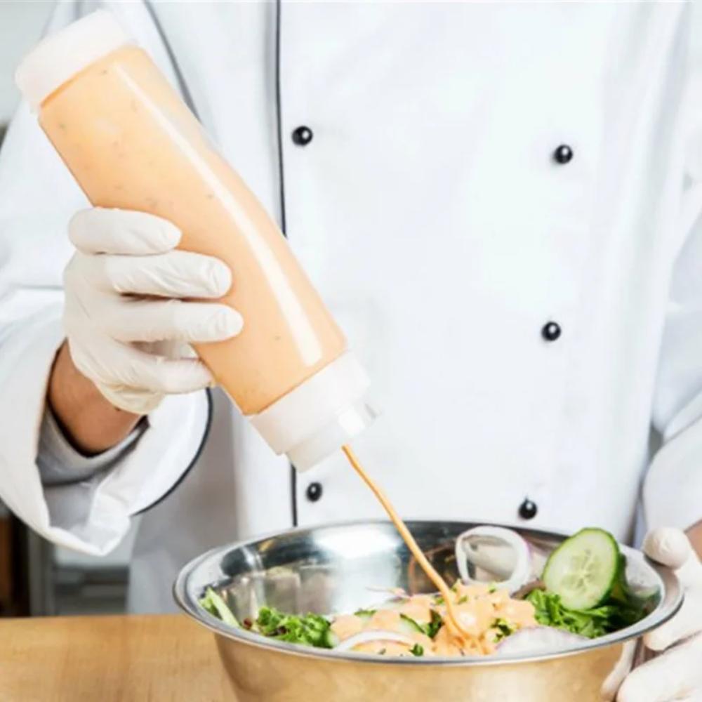 16/20/24oz Sauce Dispenser Plastic Olive Oil Dispensers Double Head Sauce Bottles  Mustard