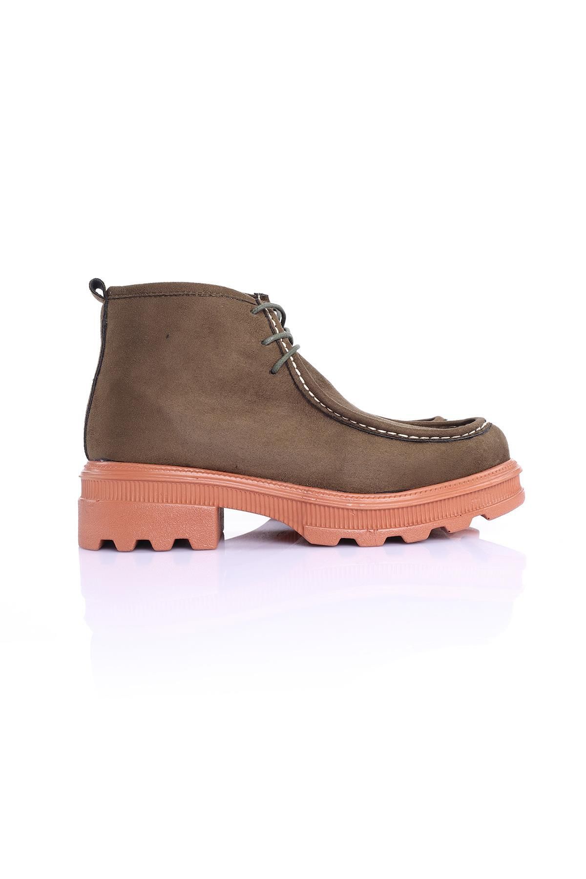 

Women Modern Chic Fashion Juan Women Suede Khaki Lace Up Boots 40
