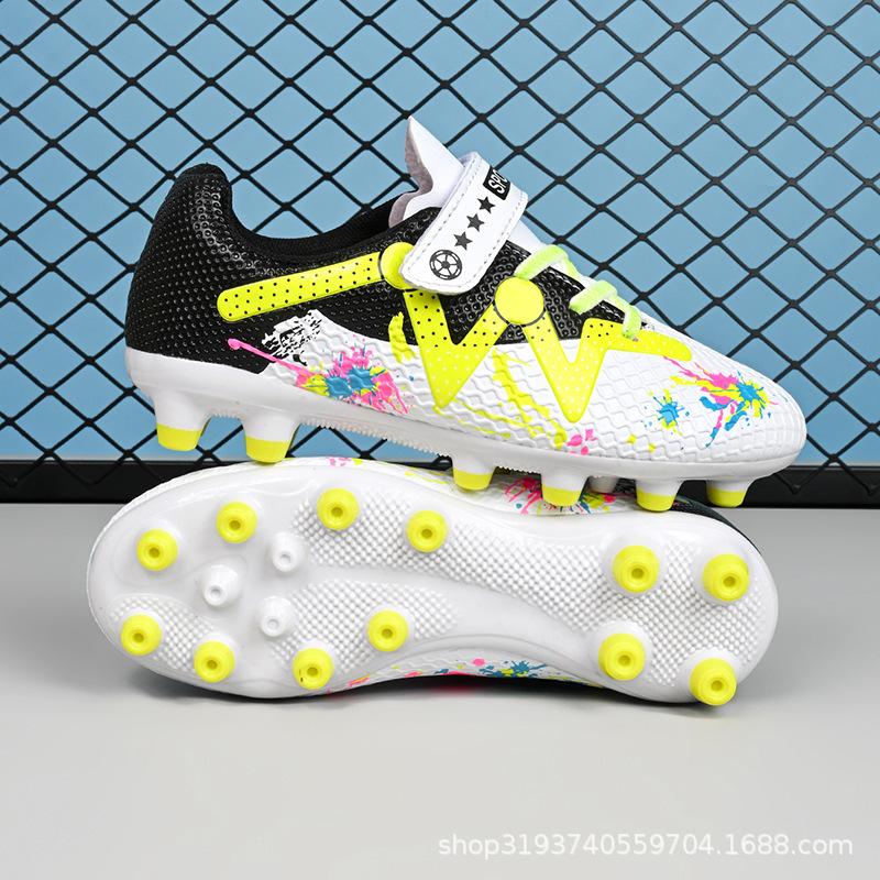 2025 Spring and Summer Velcro Breathable Children's Football Shoes Campus Football Sports Shoes Professional Anti-skid Training Shoes