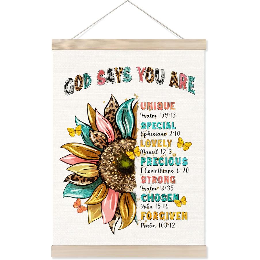 Welshower Christian Bible Verse Poster Hanger Frame, Religious Bible Verse Scripture Psalm 46 Be Still and Know Wall Art Prints Decor for Home Bible Wall Art 02